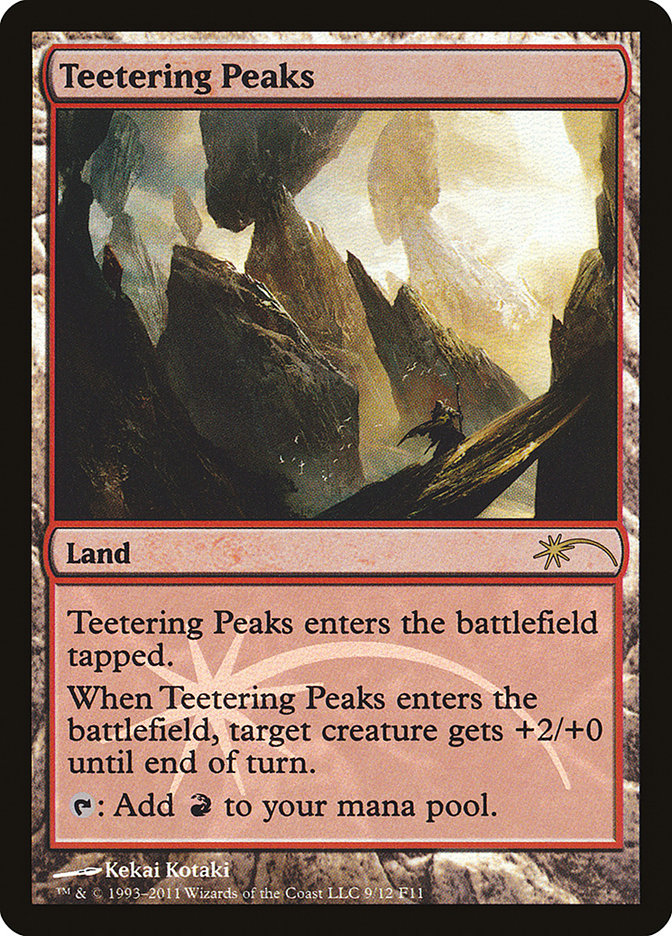This Is An Image Of The Magic The Gathering Card Teetering Peaks From The Set Zendikar - Designed By Artist Fred Fields