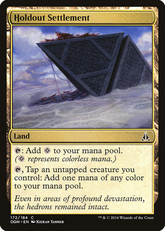 This Is An Image Of The Magic The Gathering Card Holdout Settlement From The Set Oath of the Gatewatch - Designed By Artist Kieran Yanner