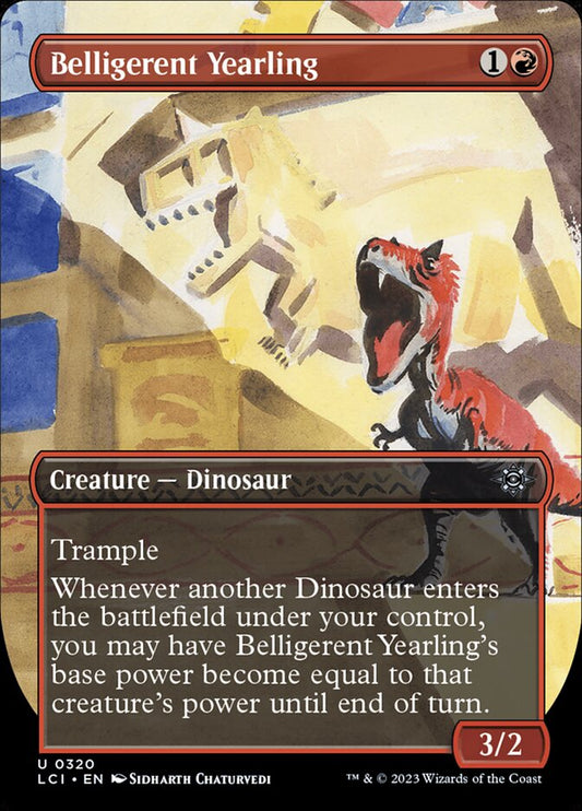 This Is An Image Of The Magic The Gathering Card Belligerent Yearling From The Set The Lost Caverns of Ixalan - Designed By Artist Maxime Minard