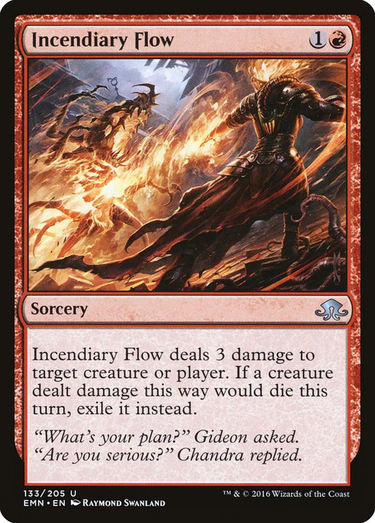 This Is An Image Of The Magic The Gathering Card Incendiary Flow From The Set Eldritch Moon - Designed By Artist Raymond Swanland
