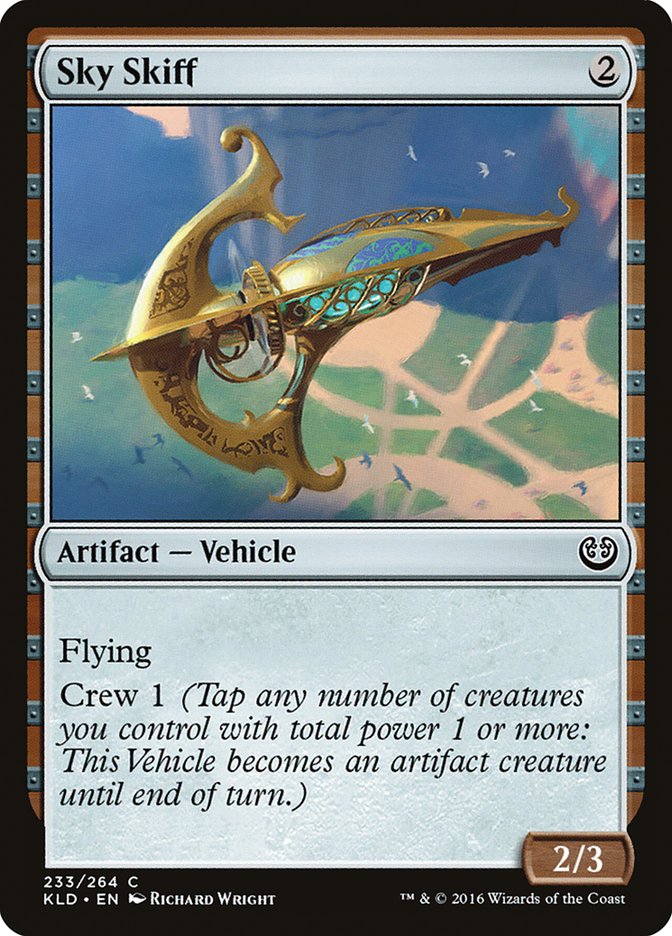 This Is An Image Of The Magic The Gathering Card Sky Skiff From The Set Kaladesh - Designed By Artist Richard Wright