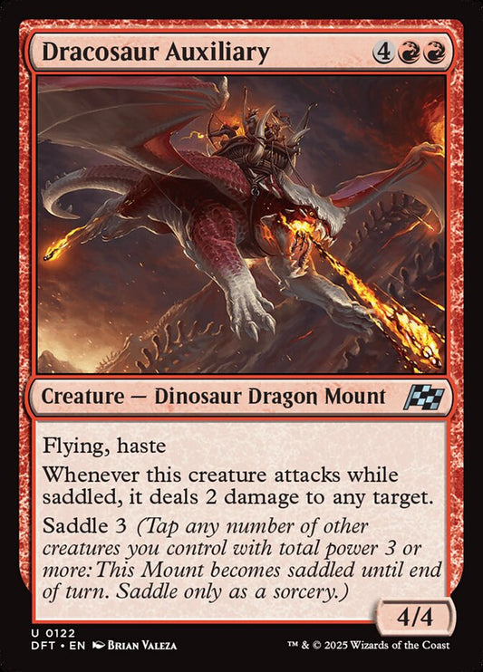 This Is An Image Of The Magic The Gathering Card Dracosaur Auxiliary From The Set Aetherdrift - Designed By Artist Brian Valeza