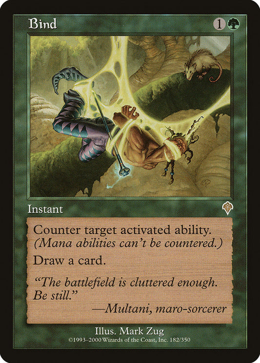 This Is An Image Of The Magic The Gathering Card Bind From The Set Invasion - Designed By Artist Mark Zug