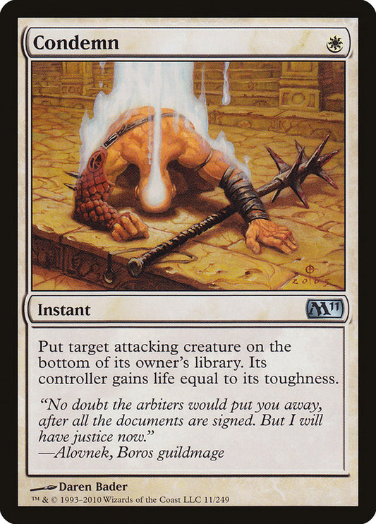 This Is An Image Of The Magic The Gathering Card Condemn From The Set Ravnica Remastered - Designed By Artist Daren Bader