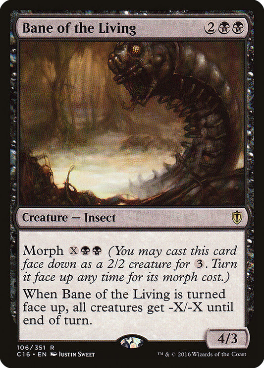 This Is An Image Of The Magic The Gathering Card Bane of the Living From The Set Commander 2019 - Designed By Artist Filip Burburan