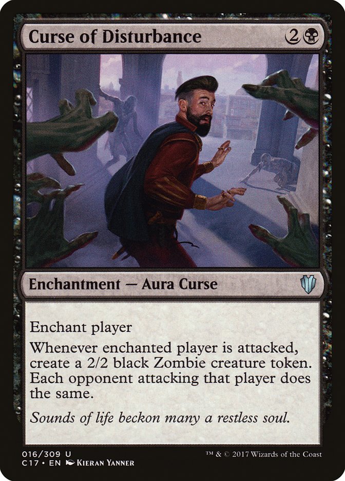This Is An Image Of The Magic The Gathering Card Curse of Disturbance From The Set Commander 2021 - Designed By Artist Kieran Yanner