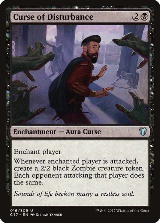 This Is An Image Of The Magic The Gathering Card Curse of Disturbance From The Set Commander 2021 - Designed By Artist Kieran Yanner