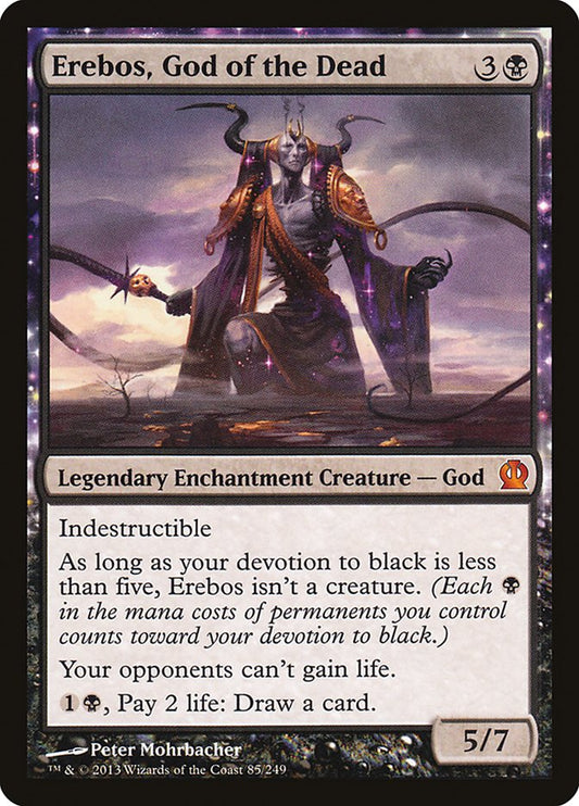 This Is An Image Of The Magic The Gathering Card Erebos, God of the Dead From The Set Theros - Designed By Artist Peter Mohrbacher