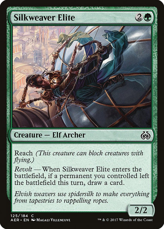 This Is An Image Of The Magic The Gathering Card Silkweaver Elite From The Set Aether Revolt - Designed By Artist Magali Villeneuve