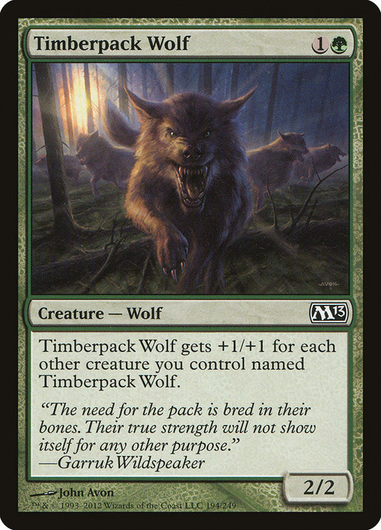 This Is An Image Of The Magic The Gathering Card Timberpack Wolf From The Set Masters 25 - Designed By Artist John Avon