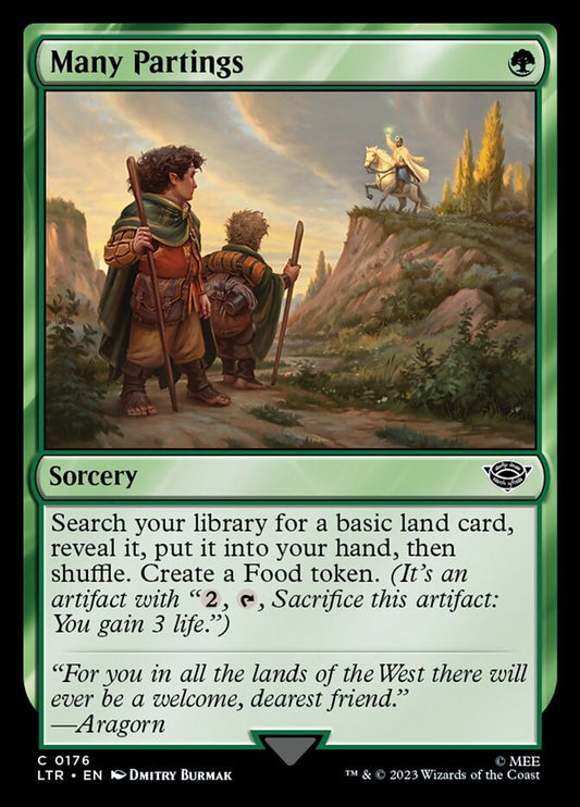 This Is An Image Of The Magic The Gathering Card Many Partings From The Set The Lord of the Rings: Tales of Middle-earth - Designed By Artist Dmitry Burmak