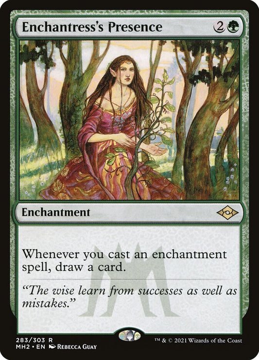 This Is An Image Of The Magic The Gathering Card Enchantress's Presence From The Set Commander Masters - Designed By Artist Rebecca Guay