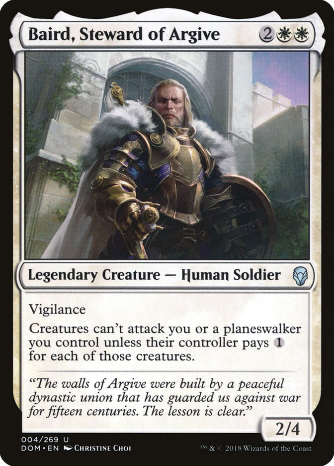 This Is An Image Of The Magic The Gathering Card Baird, Steward of Argive From The Set Commander Masters - Designed By Artist Christine Choi