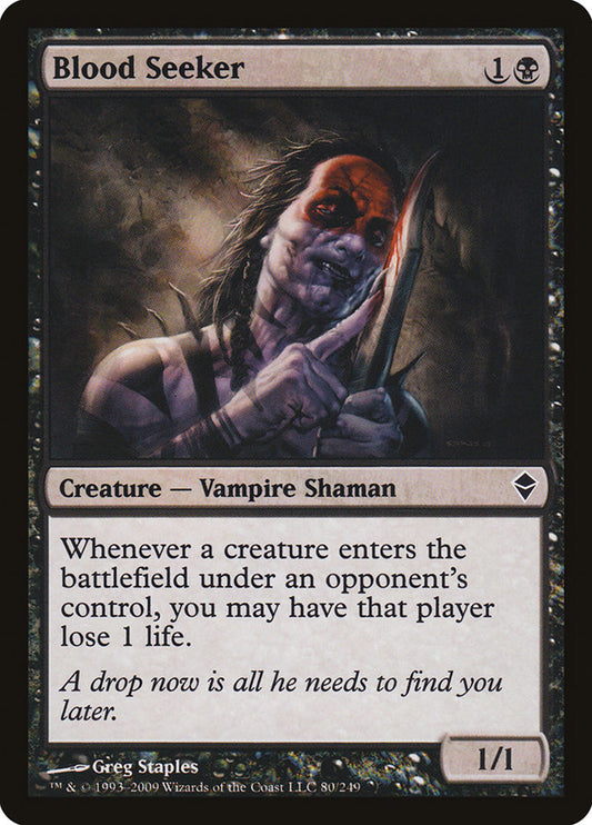 This Is An Image Of The Magic The Gathering Card Blood Seeker From The Set Duskmourn: House of Horror Commander - Designed By Artist David Astruga