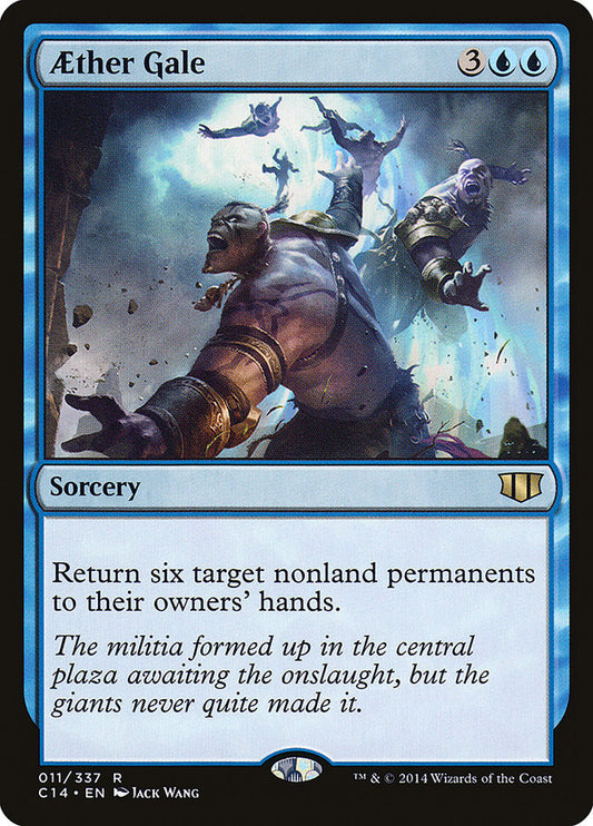 This Is An Image Of The Magic The Gathering Card Aether Gale From The Set Duskmourn: House of Horror Commander - Designed By Artist Jack Wang