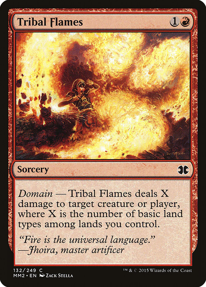 This Is An Image Of The Magic The Gathering Card Tribal Flames From The Set Modern Masters 2015 - Designed By Artist Zack Stella