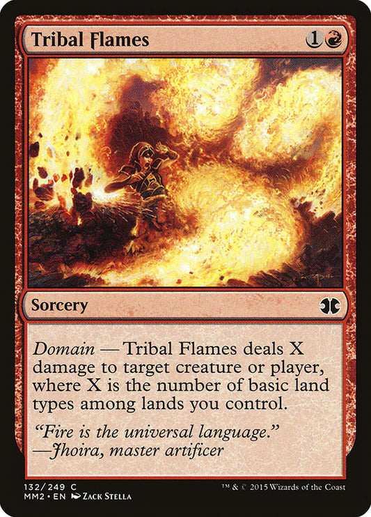 This Is An Image Of The Magic The Gathering Card Tribal Flames From The Set Modern Masters 2015 - Designed By Artist Zack Stella