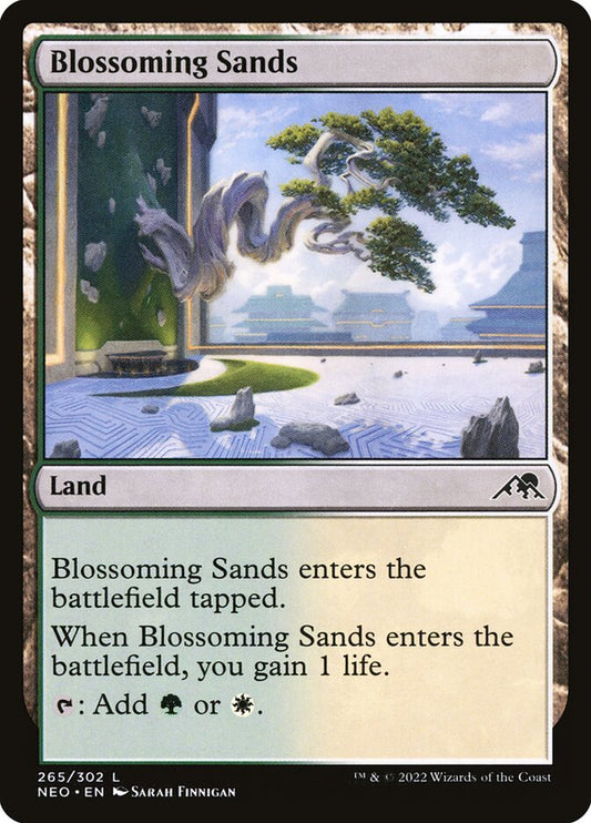 This Is An Image Of The Magic The Gathering Card Blossoming Sands From The Set Tarkir: Dragonstorm - Designed By Artist Piotr Dura