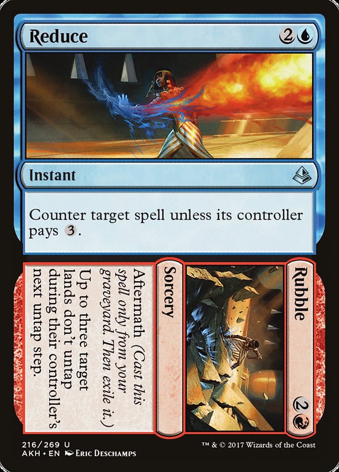 This Is An Image Of The Magic The Gathering Card Reduce // Rubble From The Set Amonkhet - Designed By Artist Eric Deschamps