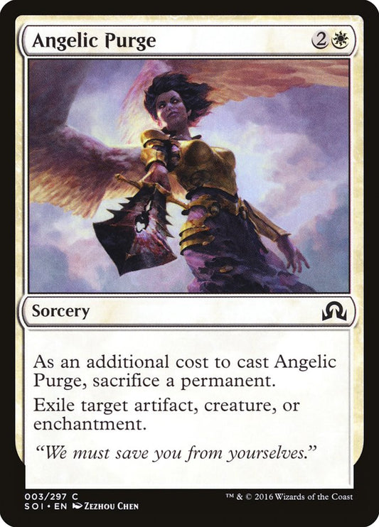 This Is An Image Of The Magic The Gathering Card Angelic Purge From The Set Innistrad Remastered - Designed By Artist Zezhou Chen