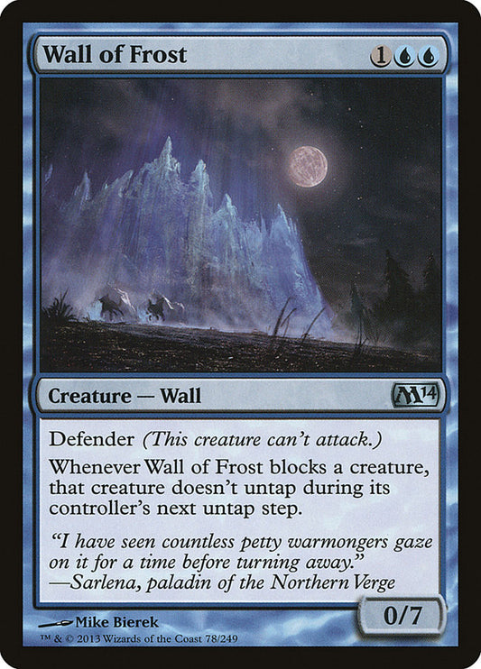 This Is An Image Of The Magic The Gathering Card Wall of Frost From The Set Modern Masters 2017 - Designed By Artist Mike Bierek