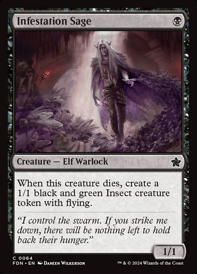 This Is An Image Of The Magic The Gathering Card Infestation Sage From The Set Foundations - Designed By Artist Daneen Wilkerson