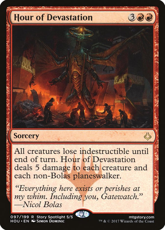 This Is An Image Of The Magic The Gathering Card Hour of Devastation From The Set Hour of Devastation - Designed By Artist Simon Dominic