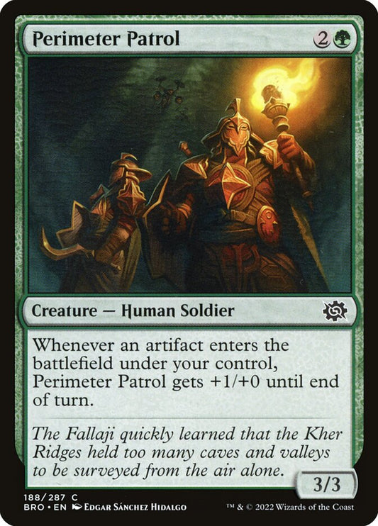This Is An Image Of The Magic The Gathering Card Perimeter Patrol From The Set The Brothers' War - Designed By Artist Edgar Sánchez Hidalgo
