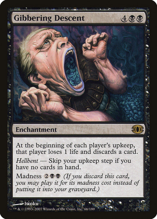 This Is An Image Of The Magic The Gathering Card Gibbering Descent From The Set Future Sight - Designed By Artist Ittoku