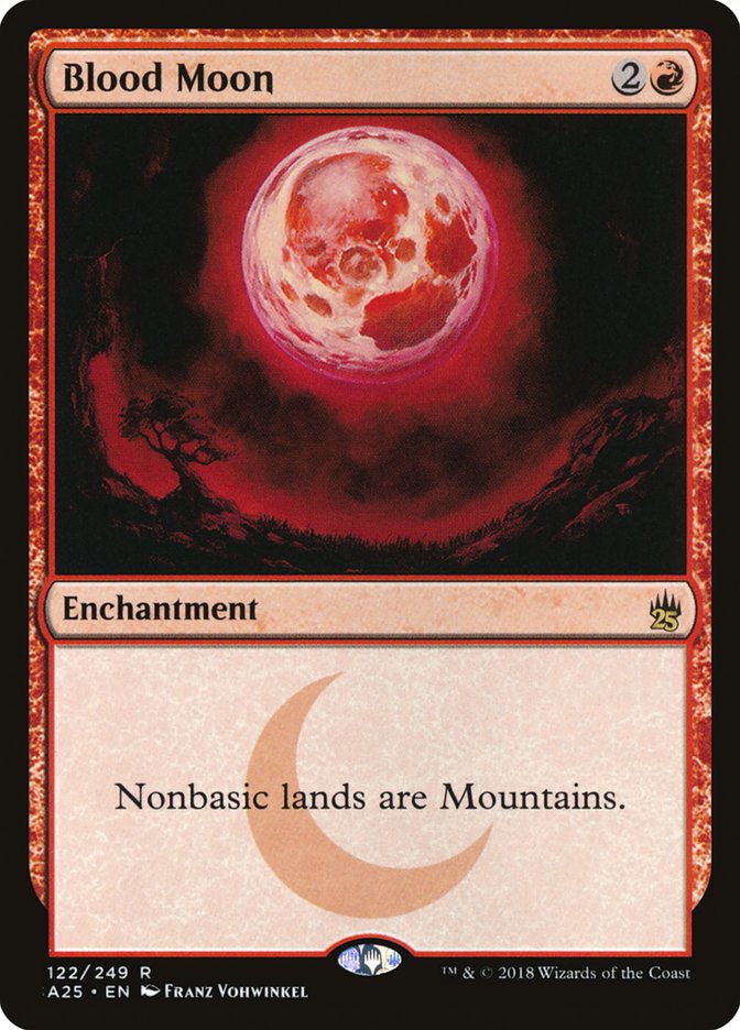 This Is An Image Of The Magic The Gathering Card Blood Moon From The Set Double Masters - Designed By Artist Franz Vohwinkel