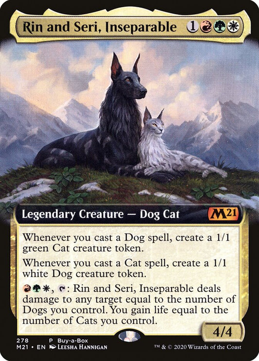 This Is An Image Of The Magic The Gathering Card Rin and Seri, Inseparable From The Set Core Set 2021 - Designed By Artist Leesha Hannigan