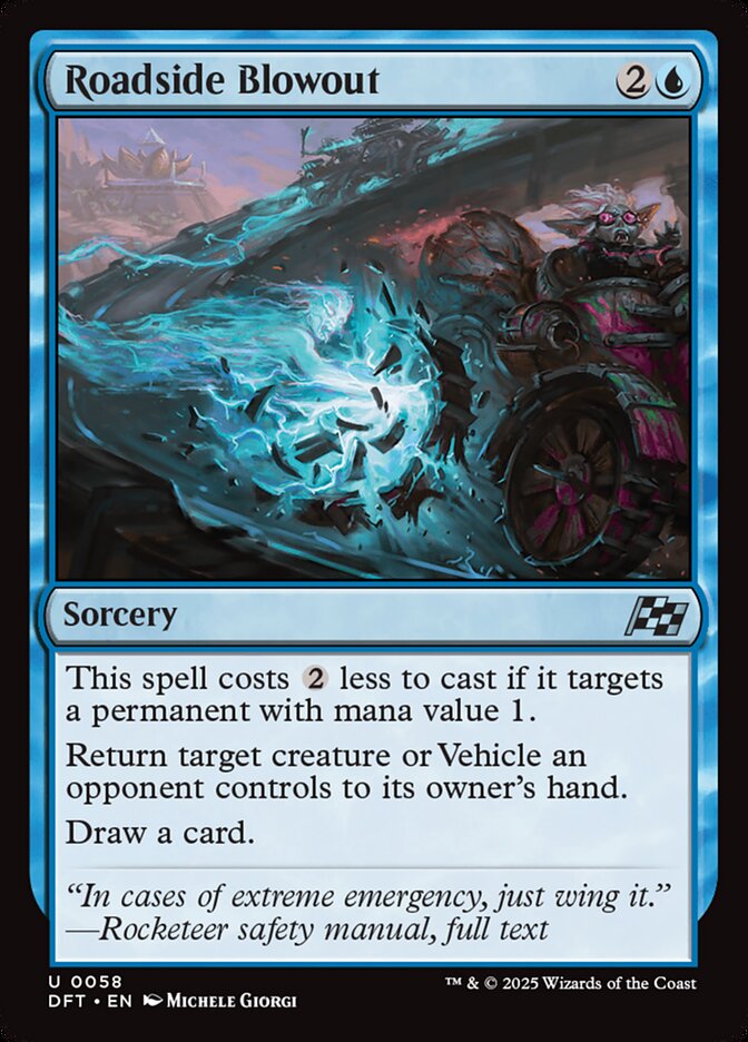 This Is An Image Of The Magic The Gathering Card Roadside Blowout From The Set Aetherdrift - Designed By Artist Michele Giorgi