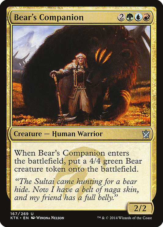This Is An Image Of The Magic The Gathering Card Bear's Companion From The Set Double Masters 2022 - Designed By Artist Winona Nelson