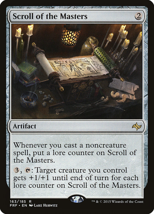 This Is An Image Of The Magic The Gathering Card Scroll of the Masters From The Set Fate Reforged - Designed By Artist Lake Hurwitz