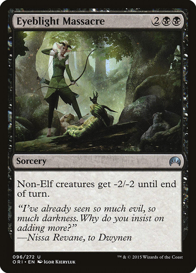 This Is An Image Of The Magic The Gathering Card Eyeblight Massacre From The Set Kaldheim Commander - Designed By Artist Igor Kieryluk