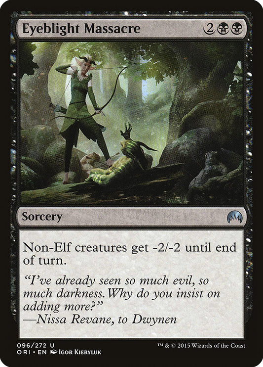 This Is An Image Of The Magic The Gathering Card Eyeblight Massacre From The Set Kaldheim Commander - Designed By Artist Igor Kieryluk