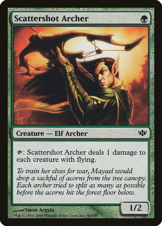 This Is An Image Of The Magic The Gathering Card Scattershot Archer From The Set Conflux - Designed By Artist Steve Argyle