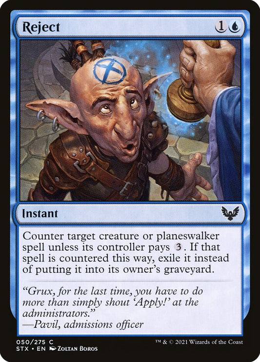 This Is An Image Of The Magic The Gathering Card Reject From The Set Strixhaven: School of Mages - Designed By Artist Zoltan Boros
