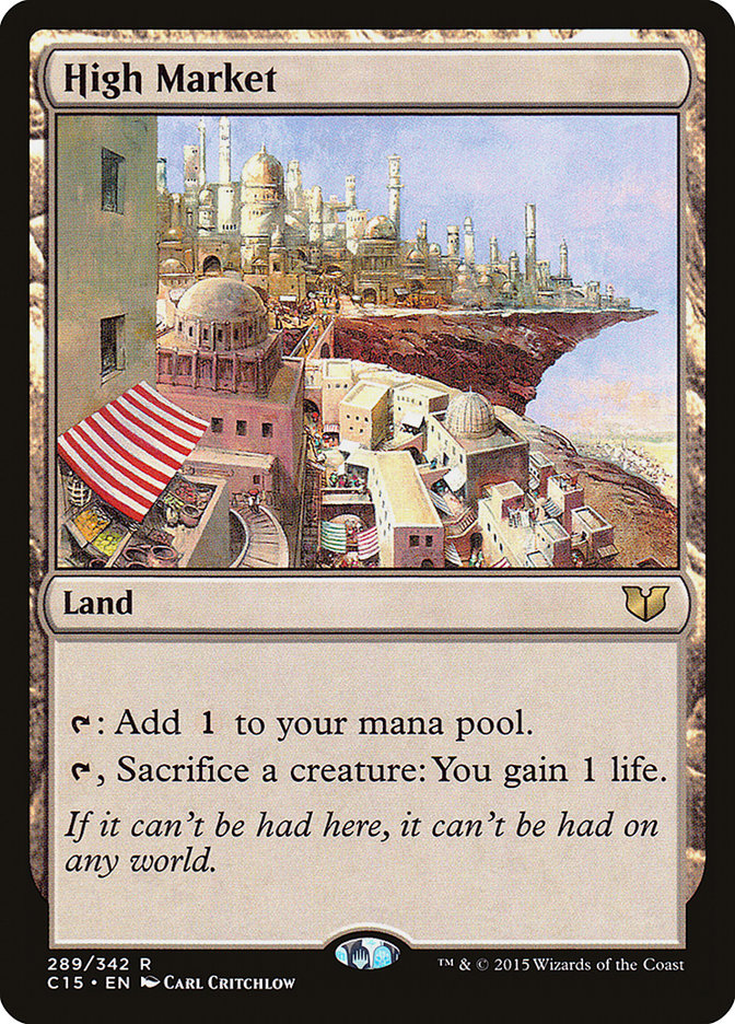 This Is An Image Of The Magic The Gathering Card High Market From The Set Forgotten Realms Commander - Designed By Artist Carl Critchlow