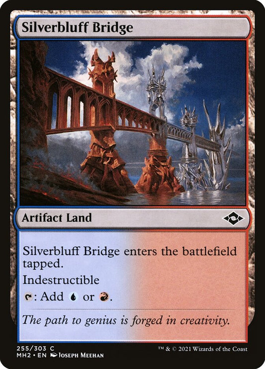 This Is An Image Of The Magic The Gathering Card Silverbluff Bridge From The Set Modern Horizons 2 - Designed By Artist Joseph Meehan