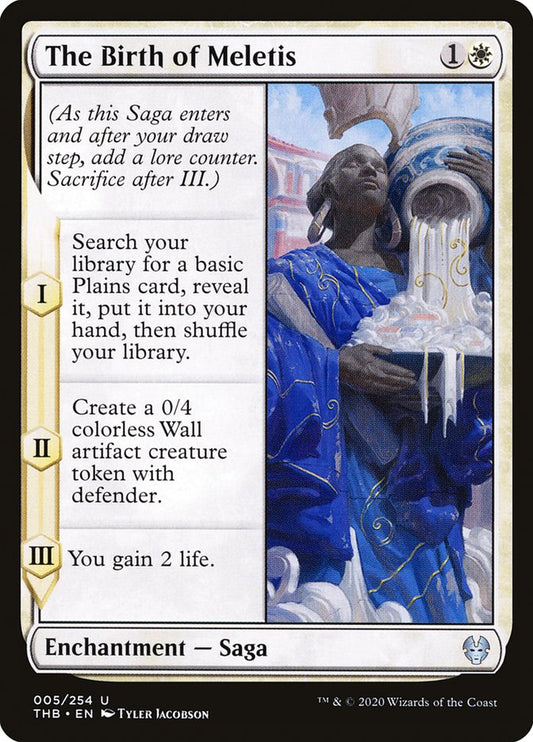 This Is An Image Of The Magic The Gathering Card The Birth of Meletis From The Set Theros Beyond Death - Designed By Artist Tyler Jacobson