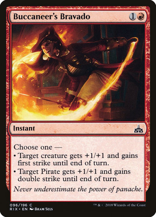 This Is An Image Of The Magic The Gathering Card Buccaneer's Bravado From The Set Rivals of Ixalan - Designed By Artist Bram Sels