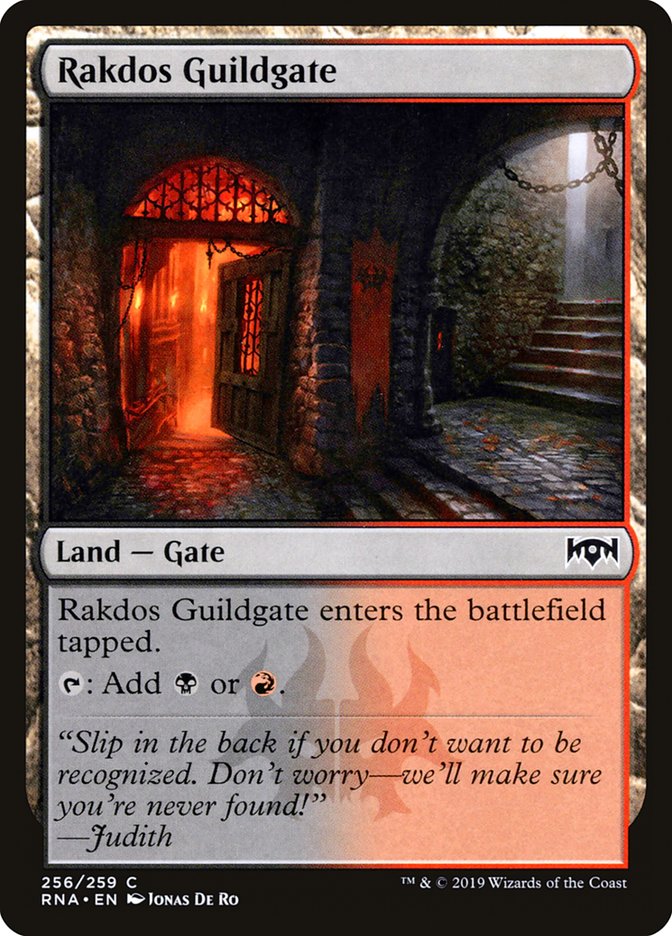 This Is An Image Of The Magic The Gathering Card Rakdos Guildgate From The Set Foundations - Designed By Artist Jonas De Ro
