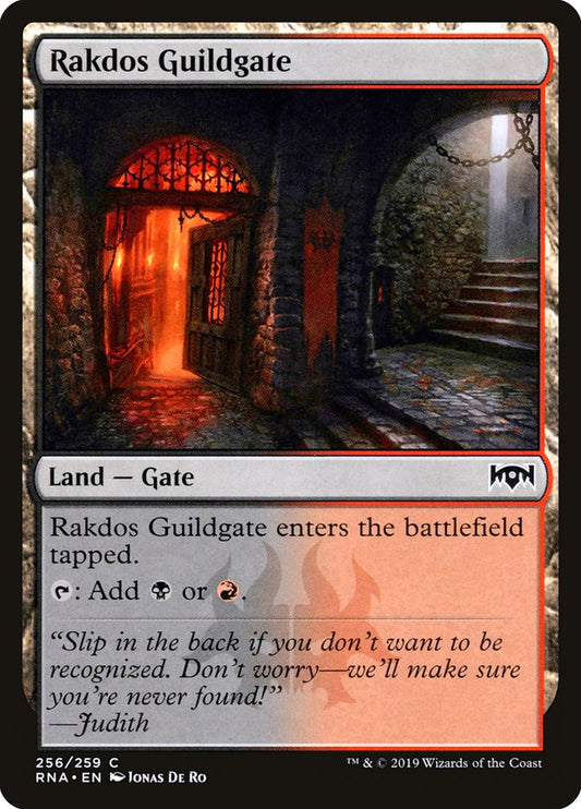 This Is An Image Of The Magic The Gathering Card Rakdos Guildgate From The Set Foundations - Designed By Artist Jonas De Ro