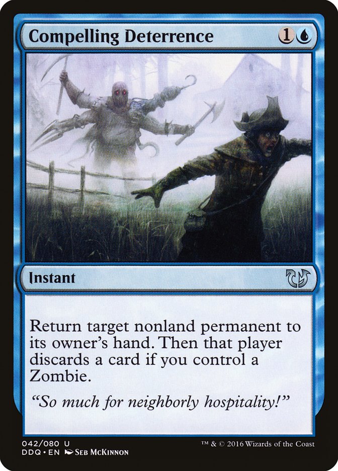 This Is An Image Of The Magic The Gathering Card Compelling Deterrence From The Set Innistrad Remastered - Designed By Artist Seb McKinnon