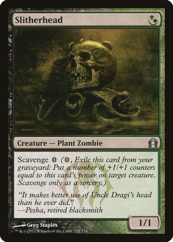 This Is An Image Of The Magic The Gathering Card Slitherhead From The Set Ravnica Remastered - Designed By Artist Greg Staples