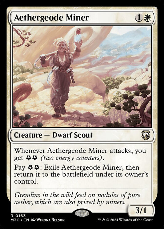 This Is An Image Of The Magic The Gathering Card Aethergeode Miner From The Set Aether Revolt - Designed By Artist Winona Nelson