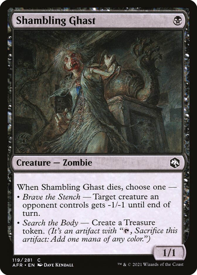 This Is An Image Of The Magic The Gathering Card Shambling Ghast From The Set Adventures in the Forgotten Realms - Designed By Artist Dave Kendall