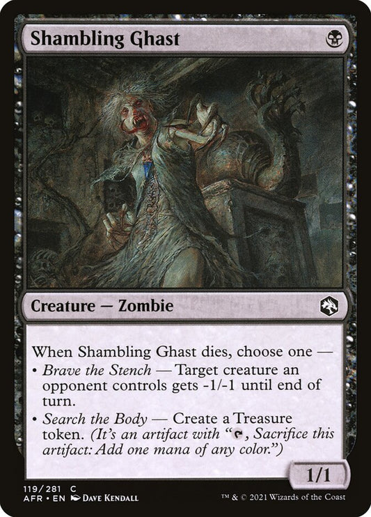 This Is An Image Of The Magic The Gathering Card Shambling Ghast From The Set Adventures in the Forgotten Realms - Designed By Artist Dave Kendall