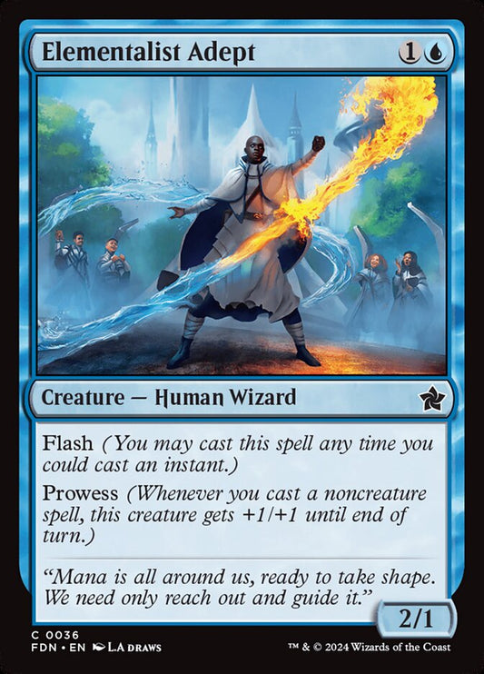 This Is An Image Of The Magic The Gathering Card Elementalist Adept From The Set Foundations - Designed By Artist LA Draws